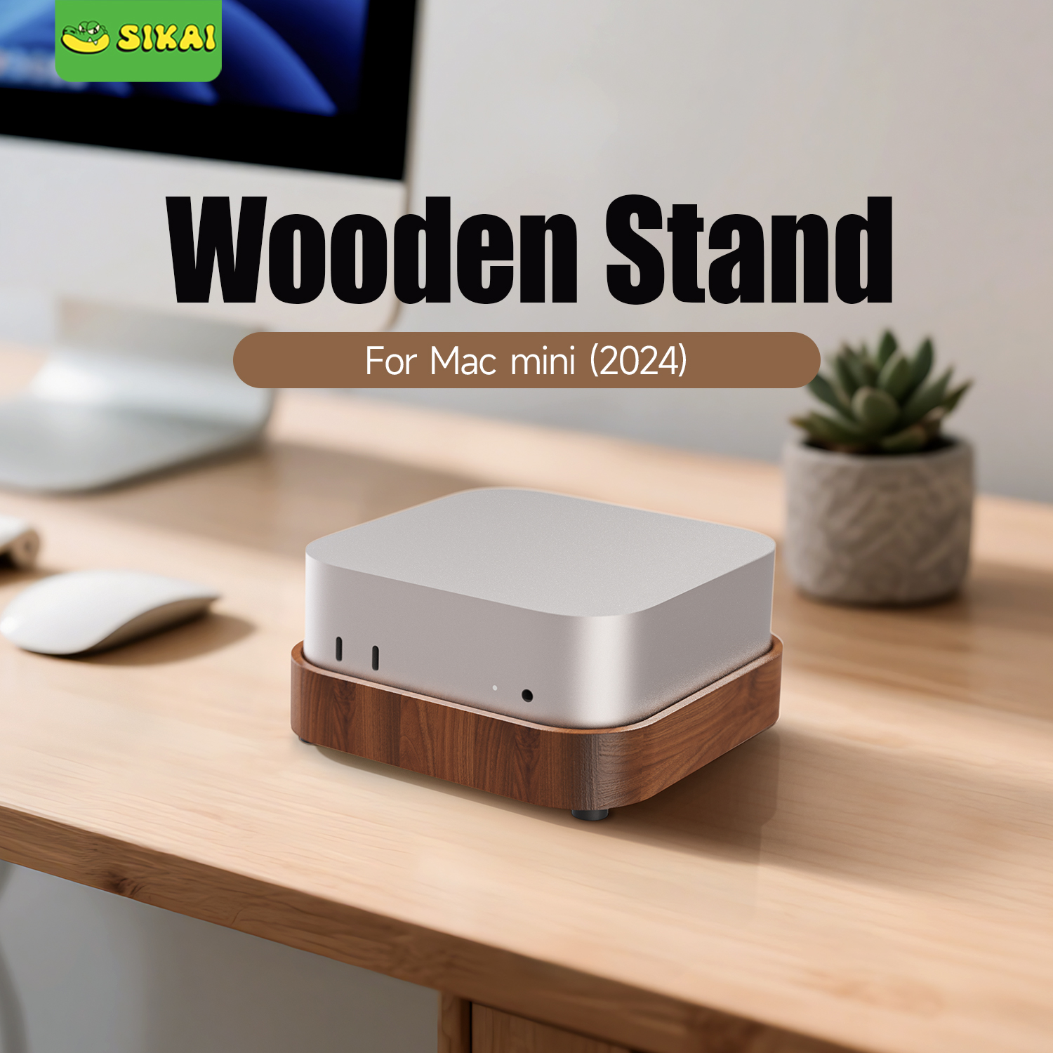 Laptop Accessories Essential - Wooden Dock Stand for 2024 Mac