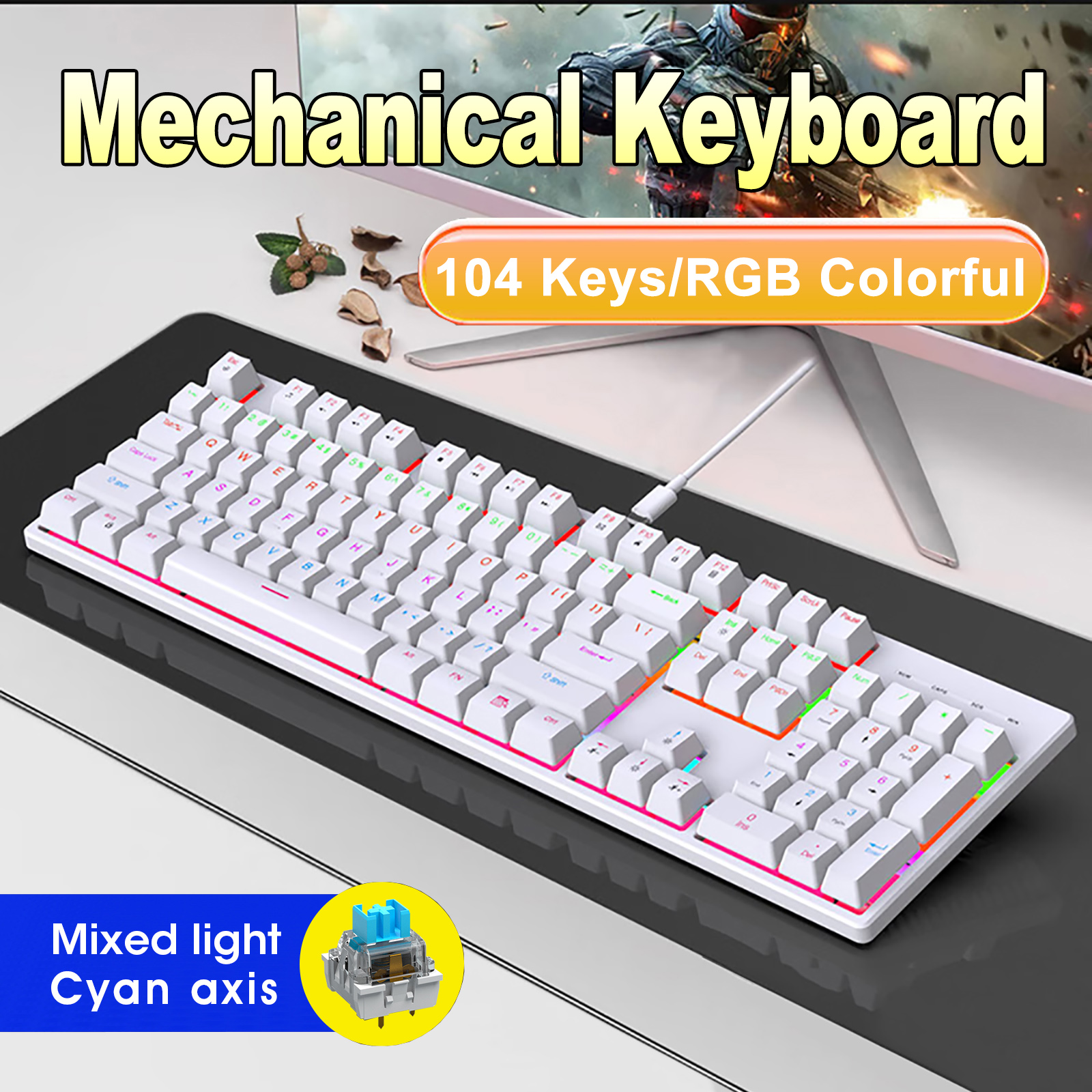 104 Key RGB Backlit Mechanical – Laptop Accessories Design Bewertung und Preis